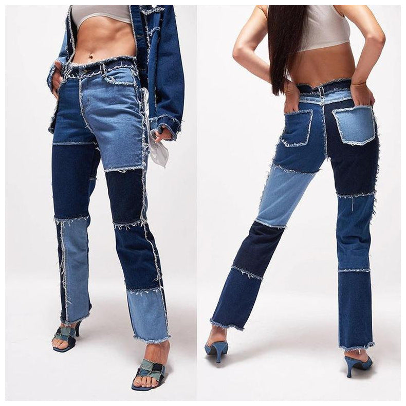 Damenjeans mit geradem Bein und hochelastischen Nähten