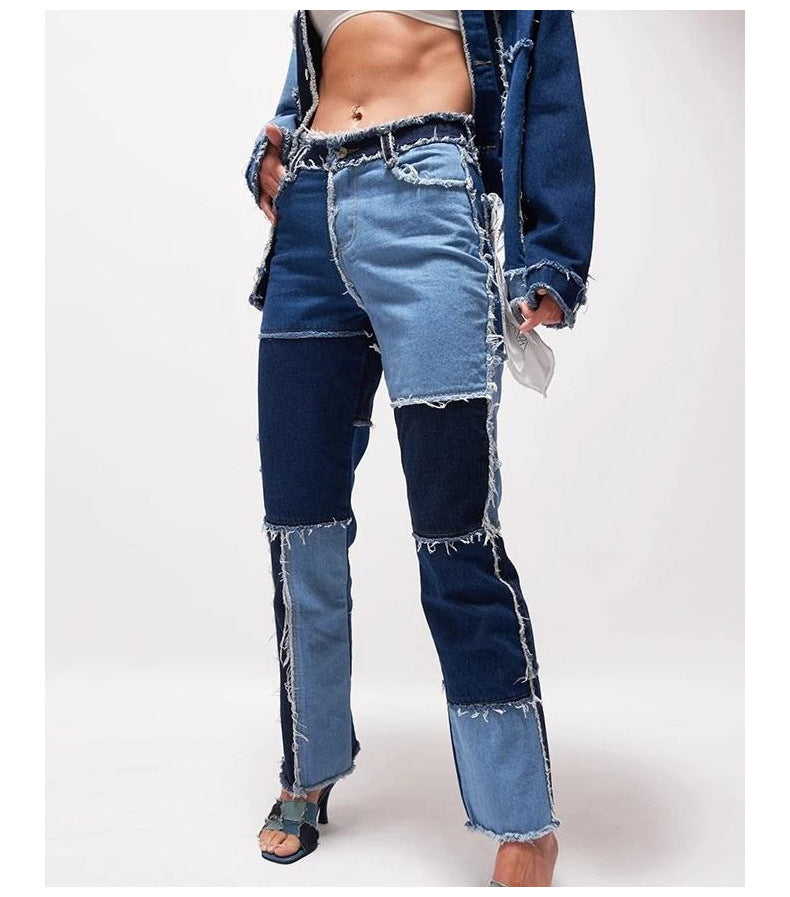 Damenjeans mit geradem Bein und hochelastischen Nähten