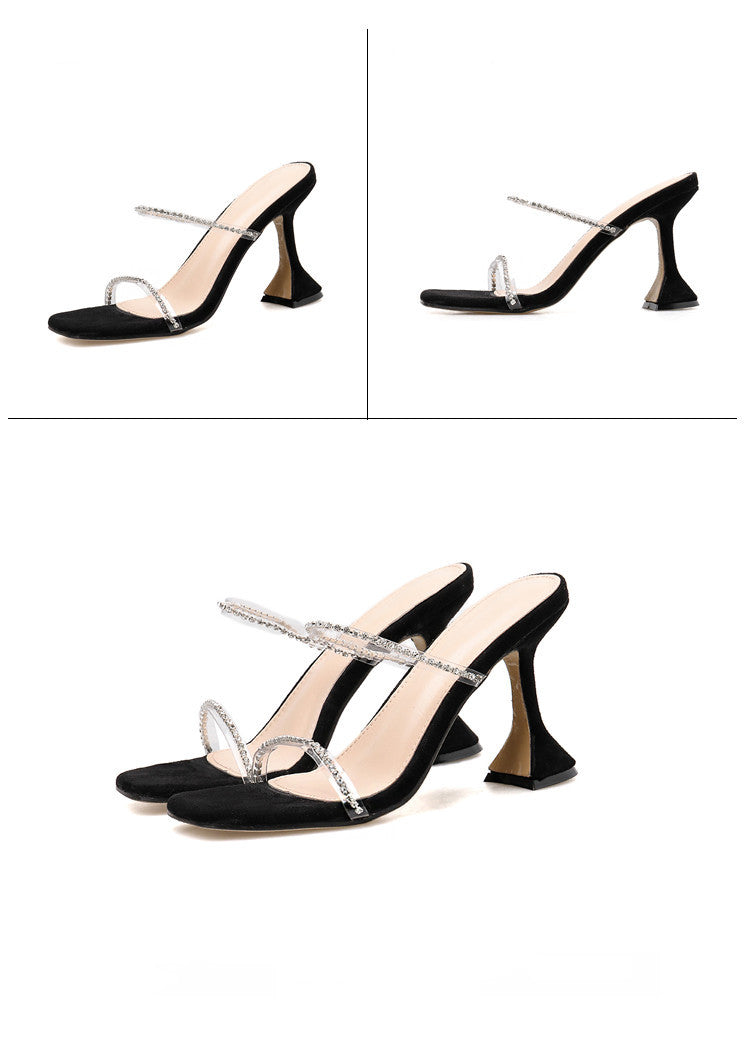 Neue Strass-Weinglas- und Regenbogen-Damenschuhe