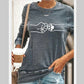 Cat Print Long Sleeve Round Neck Pullover Women's T-Shirt