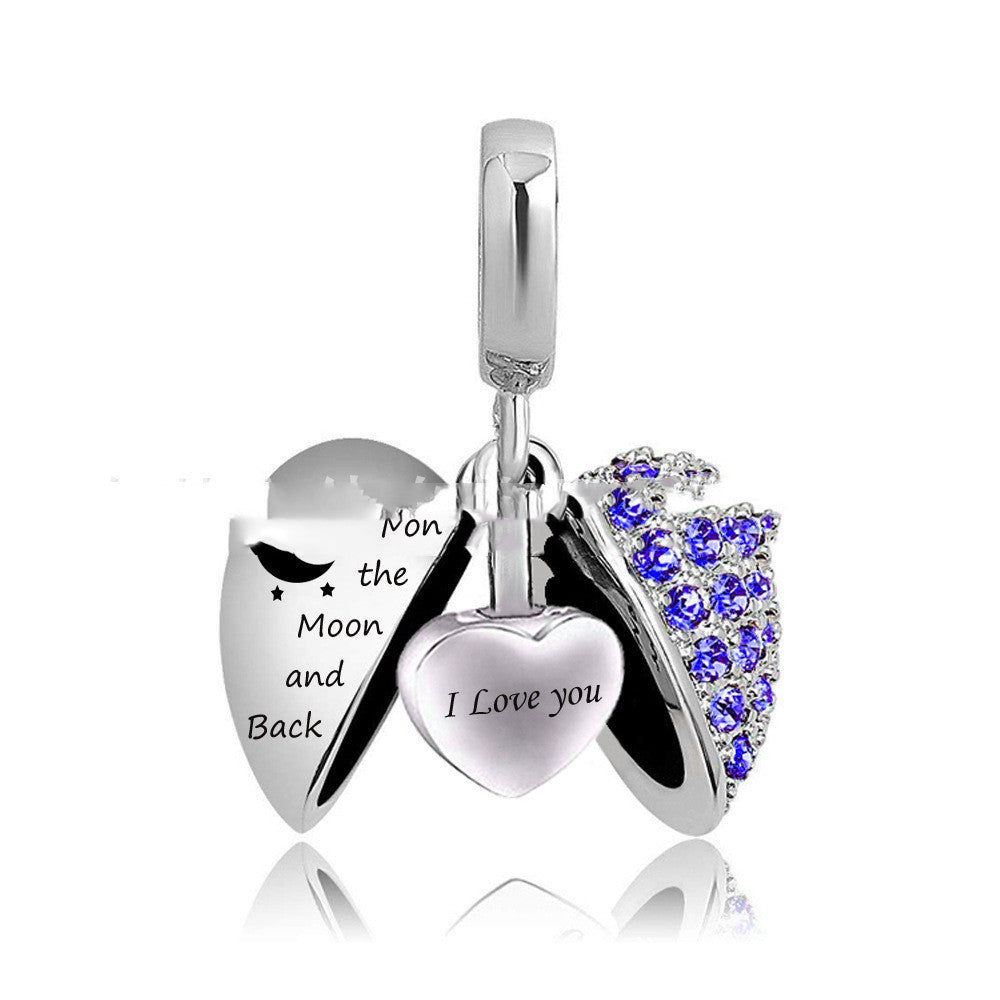 Wing Heart Pendant Stainless Steel Perfume Pendant