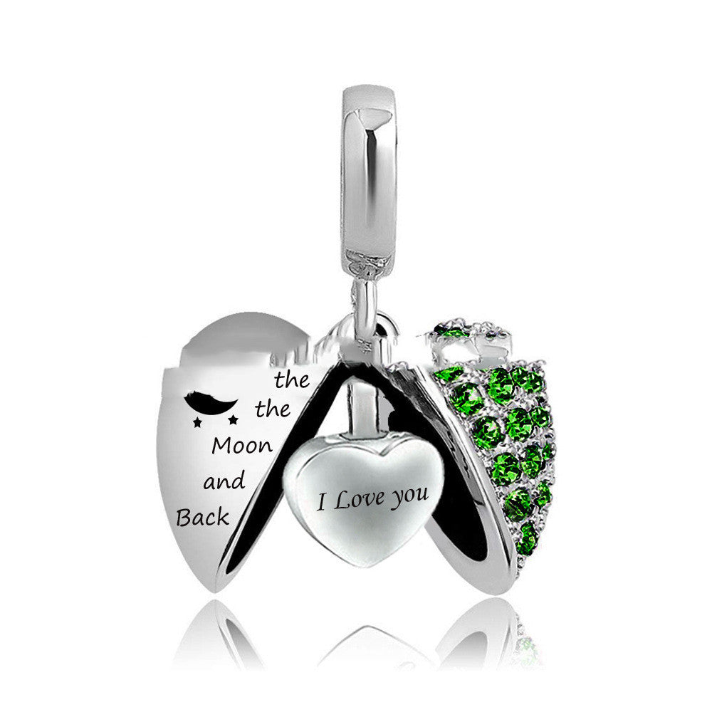 Wing Heart Pendant Stainless Steel Perfume Pendant