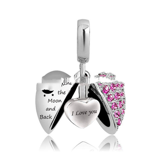 Wing Heart Pendant Stainless Steel Perfume Pendant