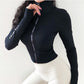 Long Sleeve Slim Short Yoga Jacket Slimming Training Tight Zip Jacket