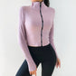 Long Sleeve Slim Short Yoga Jacket Slimming Training Tight Zip Jacket