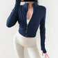 Long Sleeve Slim Short Yoga Jacket Slimming Training Tight Zip Jacket