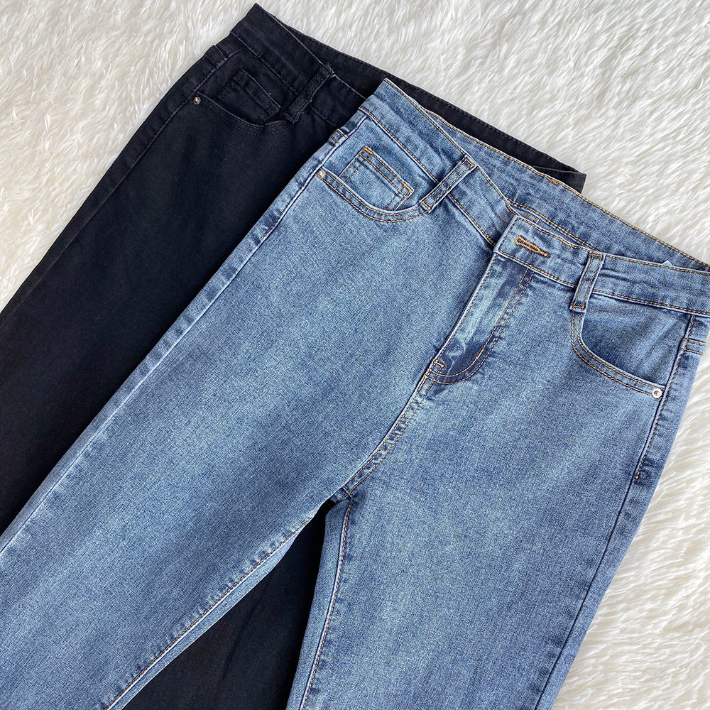 Damen High Waist Slim Schlankmachende Stretch-Jeans