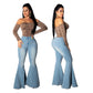 Modische Waschung High-Waist Locker sitzende Freizeitjeans