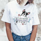 Cartoon Animal Cat And Dog Print Slim Round Neck Street Trendy Women's Shirt
