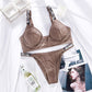 Women Breathable Underwear Set Solid Brief Panty 2 Pieces Sets Lady Lingerie Sets
