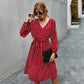 Herbst Einfaches Gestreiftes Kleid Damen