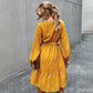 Herbst Einfaches Gestreiftes Kleid Damen