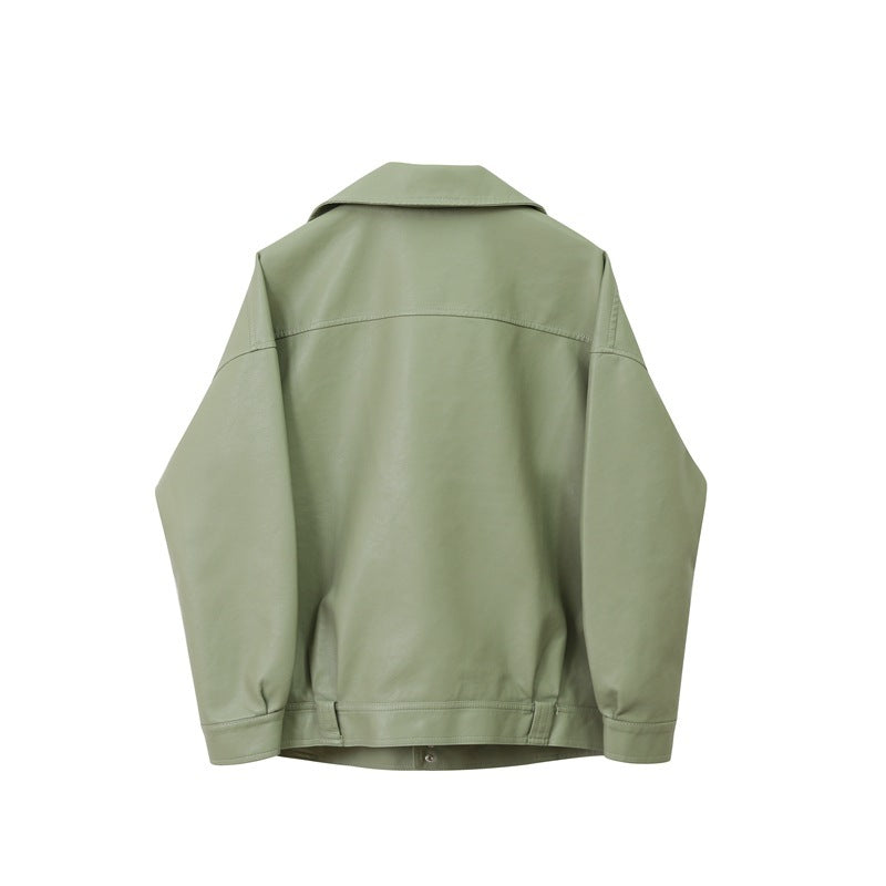 Lockere Version Bf Style Profil Revers Pu Lederjacke