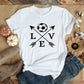 T-Shirt Love Soccer Arrow Fashion Kurzarm-T-Shirt mit Buchstaben