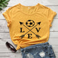 T-Shirt Love Soccer Arrow Fashion Kurzarm-T-Shirt mit Buchstaben