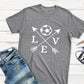T-Shirt Love Soccer Arrow Fashion Kurzarm-T-Shirt mit Buchstaben