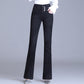 Jeans casual in cotone a vita alta con taglio a stivaletto in stile coreano