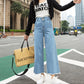 Women's Jeans High-Waisted Straight-Leg Jeans Spring Women's Cropped Trousers