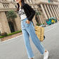 Women's Jeans High-Waisted Straight-Leg Jeans Spring Women's Cropped Trousers