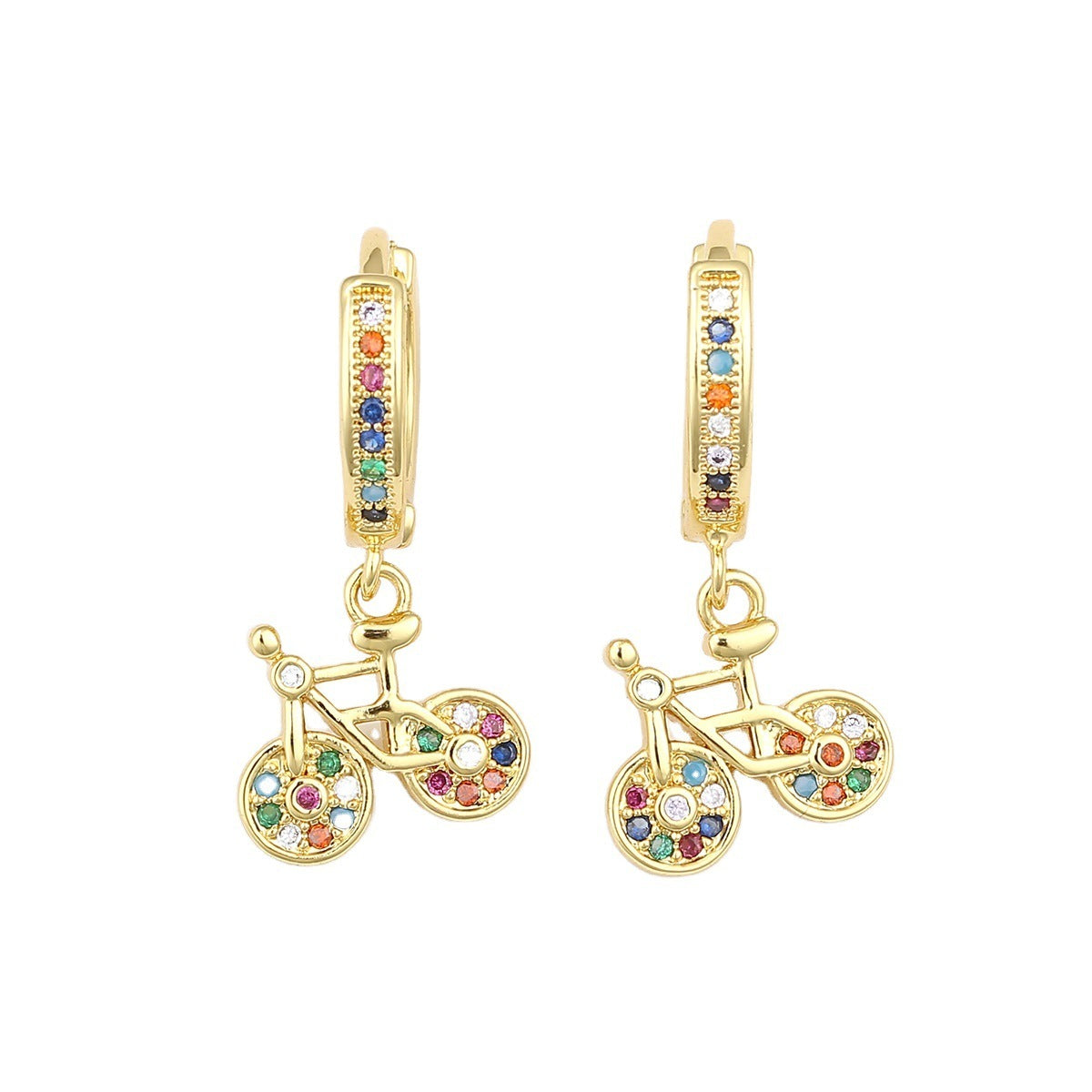 Nuovi orecchini alla moda in stile con rame e diamanti