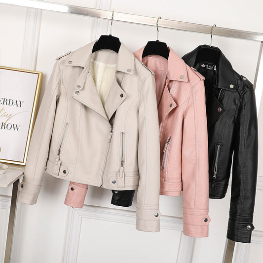 Giacca in pelle sottile coreana