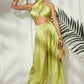 Pure Color Wide-Legged Pants Suit That Wipe a Bosom