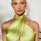 Pure Color Wide-Legged Pants Suit That Wipe a Bosom
