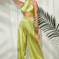 Pure Color Wide-Legged Pants Suit That Wipe a Bosom