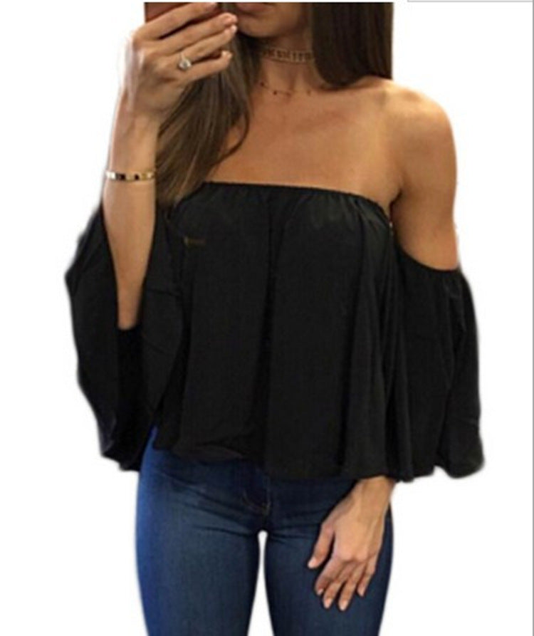 Sexy Top Off-The-Shoulder Lose T-shirt