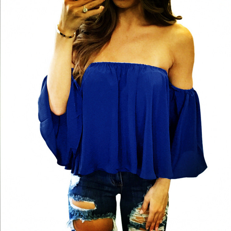 Sexy Top Off-The-Shoulder Lose T-shirt