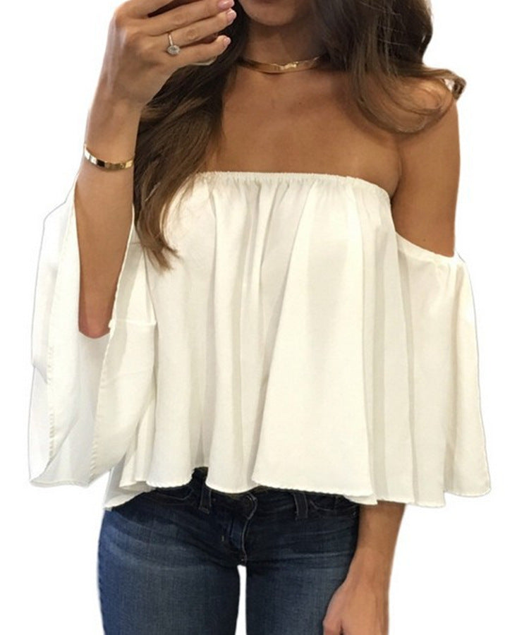 Sexy Top Off-The-Shoulder Lose T-shirt
