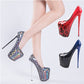 Scarpe con tacco a spillo super alte con stampa leopardata sfumata