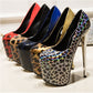 Scarpe con tacco a spillo super alte con stampa leopardata sfumata