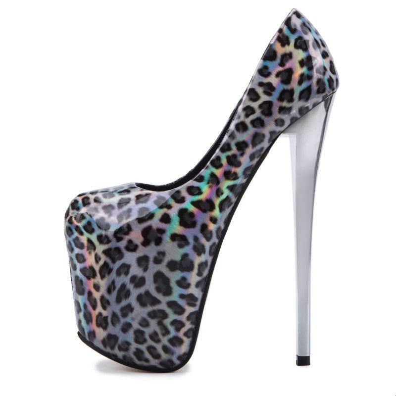 Scarpe con tacco a spillo super alte con stampa leopardata sfumata