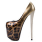 Scarpe con tacco a spillo super alte con stampa leopardata sfumata