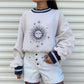 Damenmode Persönlichkeit Druck Rundhals Lose Pullover Langarm Pullover Frauen