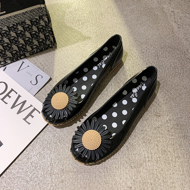 Stivali da pioggia estivi da donna con crisantemo, modello basso