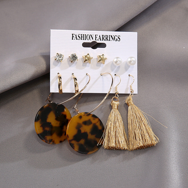 Orecchini a cerchio geometrico con diamanti e perle finte in acrilico, set di orecchini a cerchio con diamanti e perle finte, molto venduti oltre confine