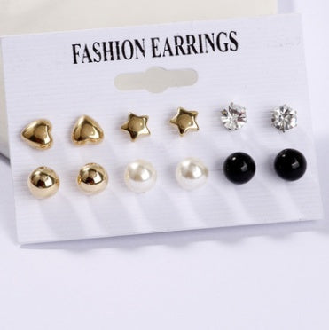 Orecchini a cerchio geometrico con diamanti e perle finte in acrilico, set di orecchini a cerchio con diamanti e perle finte, molto venduti oltre confine