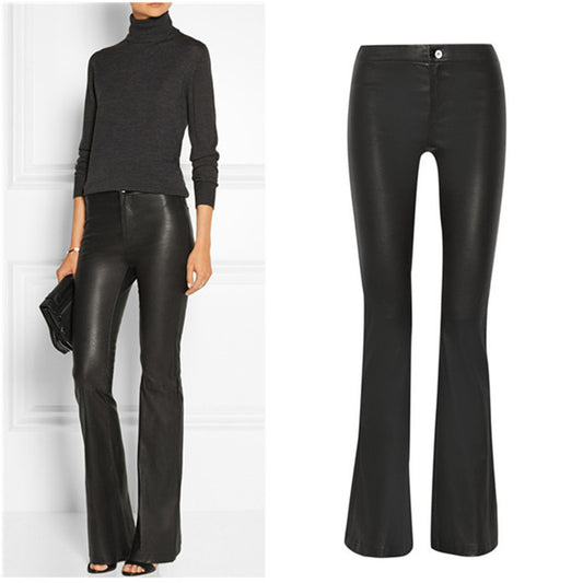 Pantaloni da donna classici retrò, pantaloni svasati slim a vita alta in stile europeo e americano