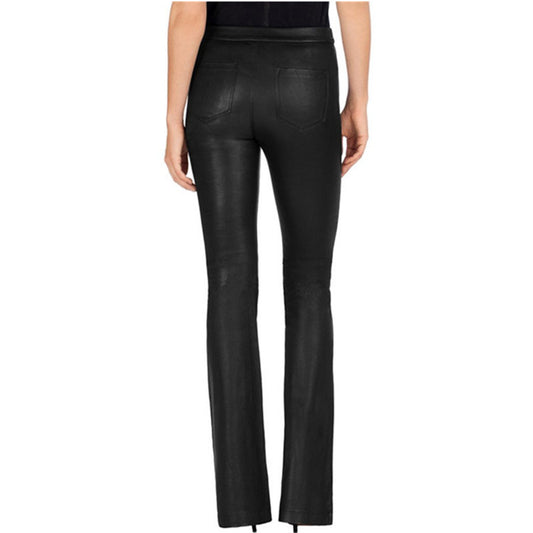 Pantaloni da donna classici retrò, pantaloni svasati slim a vita alta in stile europeo e americano