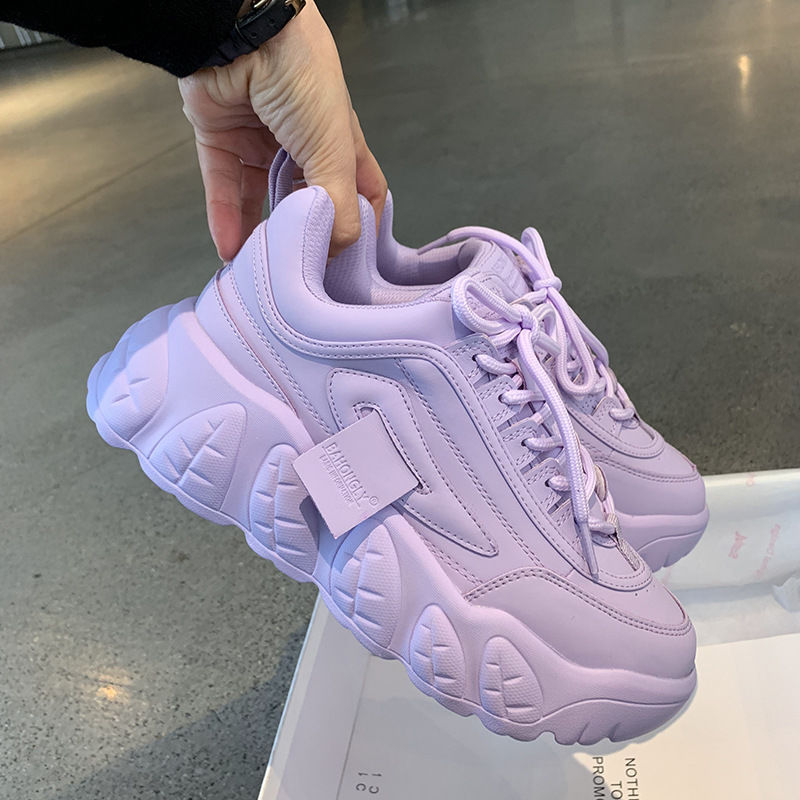 Harajuku Net Celebrity Old Shoes Female Ins Trendy Taro Color All-Match Casual Platform Sneakers