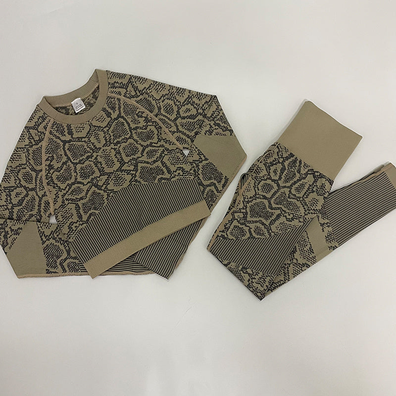 Tuta sportiva da donna senza cuciture in maglia Yoga Abbigliamento da donna