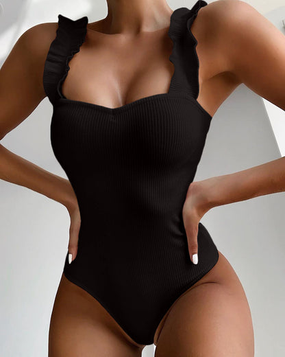 Neu Sexy Einem Stück Badeanzug Frauen Rüschen Bademode Body