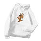 Printed Versatile Loose And Thin Casual Hooded Sweater