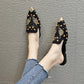 Oberbekleidung Baotou Half Drag Damenschuhe Strass All-Match Spitz Flache Schuhe