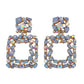 Creative Exaggerated Mixed Color Glass Diamond Retro Tassel Earrings
