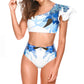 Damen Sexy Zweiteilige Bademode Blumendruck Badeanzug Bikini Schwimmen Beachwear Bikinis
