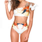 Damen Sexy Zweiteilige Bademode Blumendruck Badeanzug Bikini Schwimmen Beachwear Bikinis