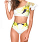 Damen Sexy Zweiteilige Bademode Blumendruck Badeanzug Bikini Schwimmen Beachwear Bikinis